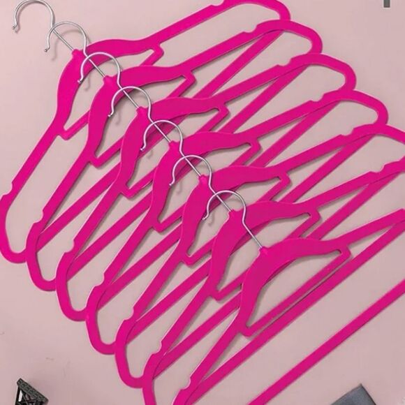 Juicy Couture Home Set of 20 Notched Shoulder Space Saving Clothes Hangers- Pink - Picture 3 of 7